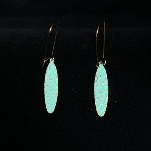 Handcrafted Turquoise and Gold Tone Kidney Wire